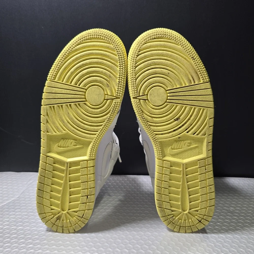 Nike Air Jordan 1 Mid Sz 6.5Y Laser Yellow White Grade School Kids/Girls
